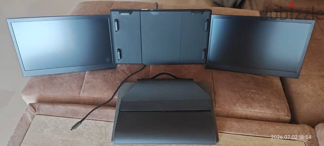 KEFEYA Triple Screen Portable Monitor, 12" 1080P FHD IPS