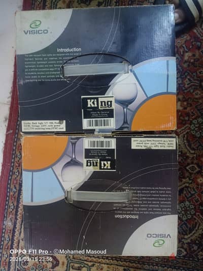 طقم 2 فلاش استوديو Visico VT-500 500W بحالة ممتازة