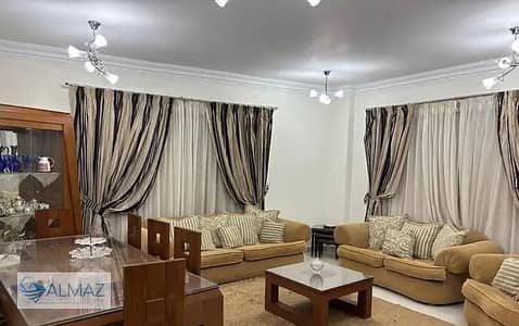 Furnished 150 sqm apartment for rent in Al Banafseg Buildings, First Settlement, adjacent to Rehab City and the famous Waterway Axis.