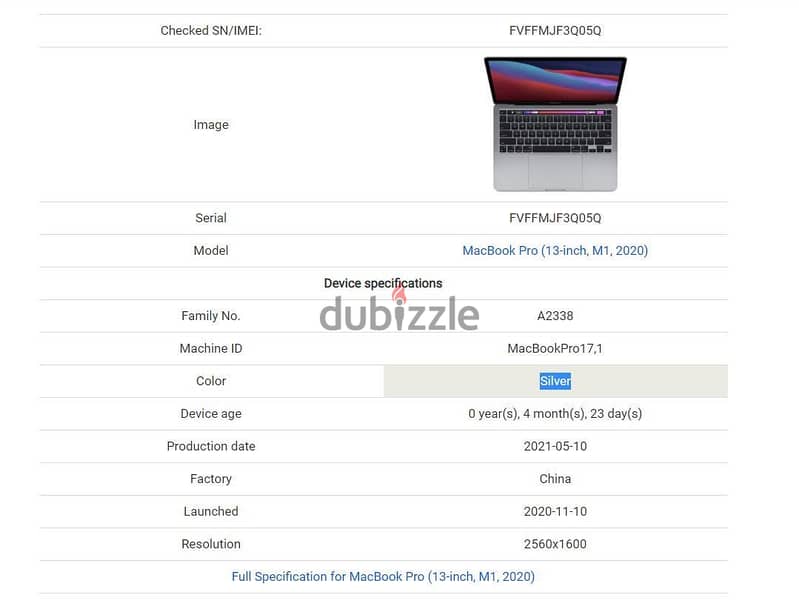 MacBook pro 2020 M1 4