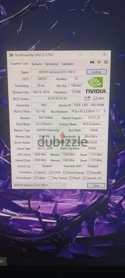 GTX  750 2GB