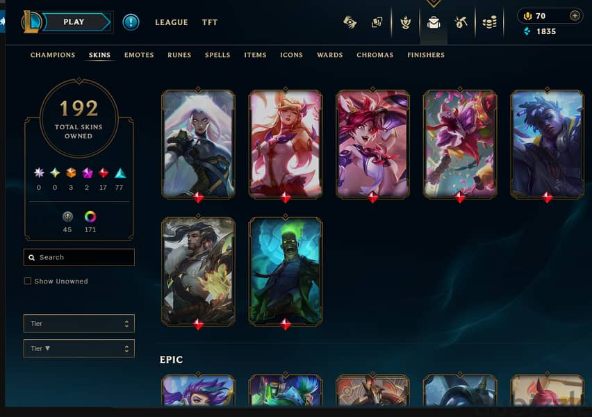 High level account (630) | 192 skins | Plat 4 4