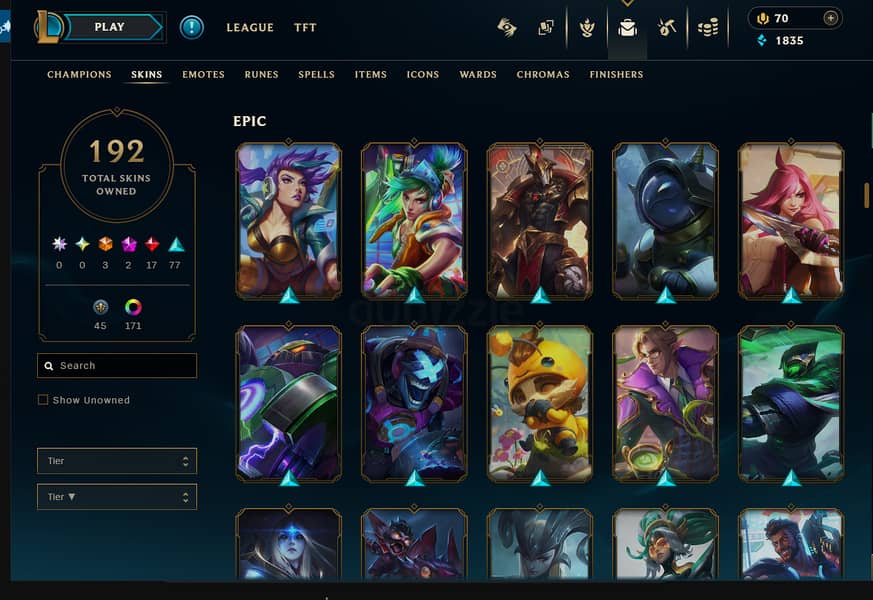 High level account (630) | 192 skins | Plat 4 5