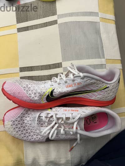 Original Nike Zoom Rival Waffle 5 XC Spikes,White/BrightCrimson size46