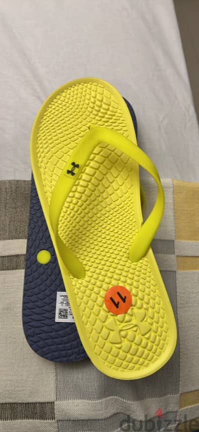 Original Under Armour Flip Flops – Neon Yellow – Size 44