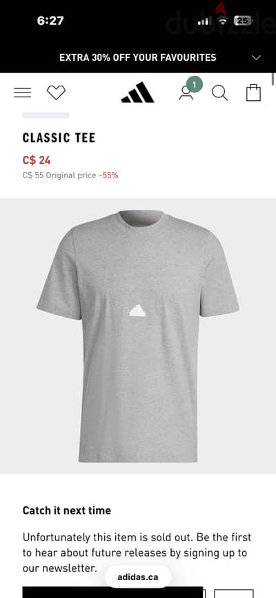 Adidas Classic tee grey
