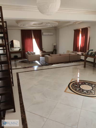 Furnished 450 sq m apartment for rent in Al Yasmin 2 Villas, First Settlement, directly opposite the Rehab City gate.