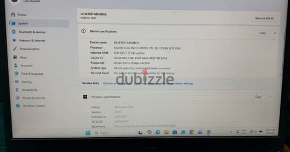 لاب توب Dell Inspiron 3501 - بحالة الزيرو تماماً (استعمال خفيف جداً)