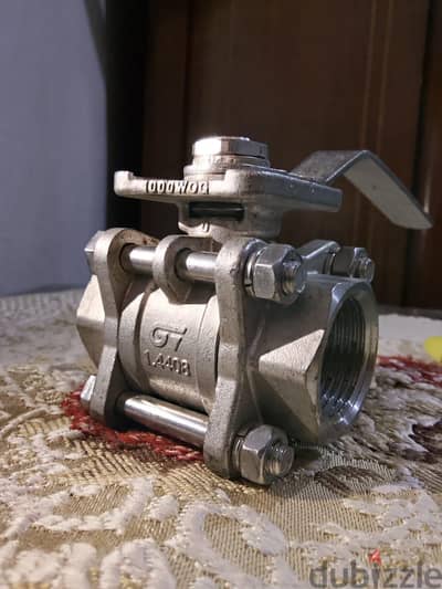 محبس (صمام) كروي 3-قطعة (3-Piece Ball Valve) ستانلس ستيل عالي الجودة.