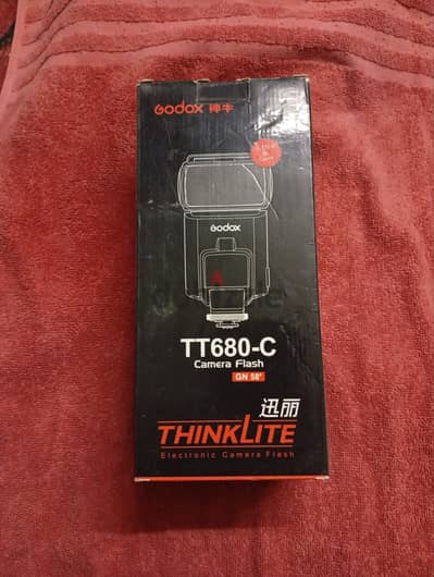 فلاش Godox TT680-C Canon TTL Speedlite بحالة ممتازة + الكرتونة الأصلية