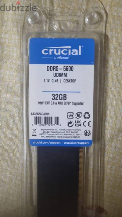Ram crucial 32g ddr5 5600