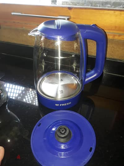 كانيل ماركة فريش ٢٢٠٠ وات  زجاج لون ازرق fresh kettle mirror