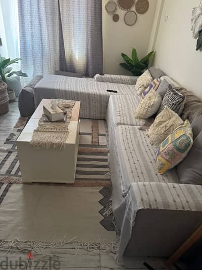 ركنة كتان جراي Lshape