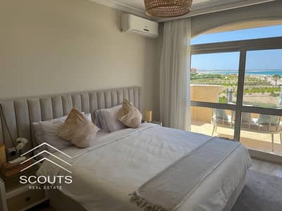 First row, Bahar Al-Tara Super Lux, ready for viewing, with a stunning sea and lagoon view, directly on the sea at La Vista Topaz, Ain Sokhna.