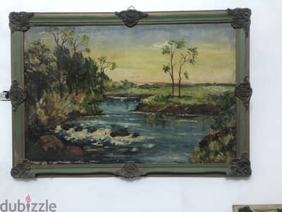 رسم بالزيت من الخمسينات مقاس ٩٠*١٣٠