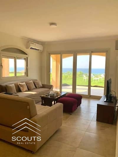 **First-row beachfront chalet for sale in La Vista Topaz, Ain Sokhna. North-facing with open sea view at a best-price**