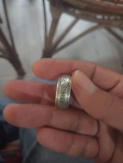 خاتم فضه ايطالي وزن ٨ مقاس ٩