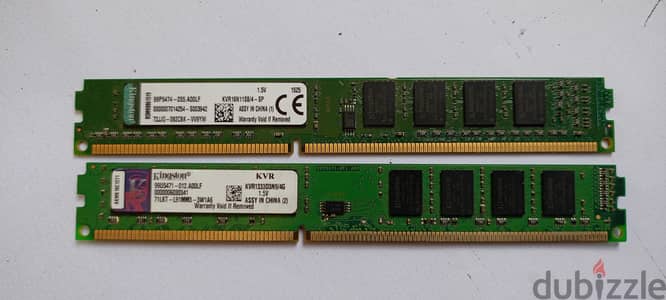 رامات Kingston DDR3 بمجموع 8 جيجا للي عاوز Dual channel، استعمال شخصي
