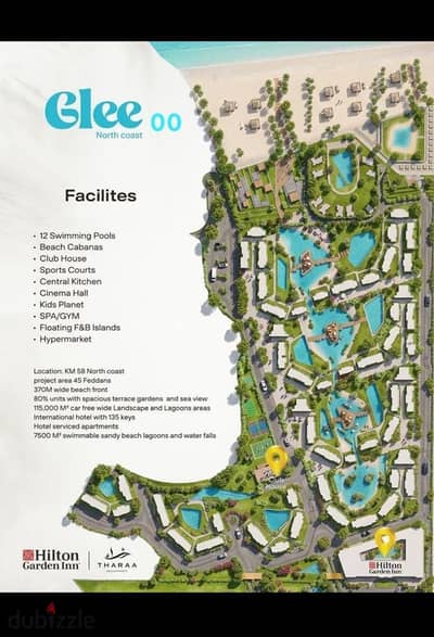  **New Phase – GLEE North Coast**    **Serviced 1 Bedroom**  Fully Finished + Fully Furnished + Air Conditioning   Km 58 – Next to Diplo 2 an
