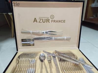 طقم معالق وشوك Azur France الأصلي 86 قطعة