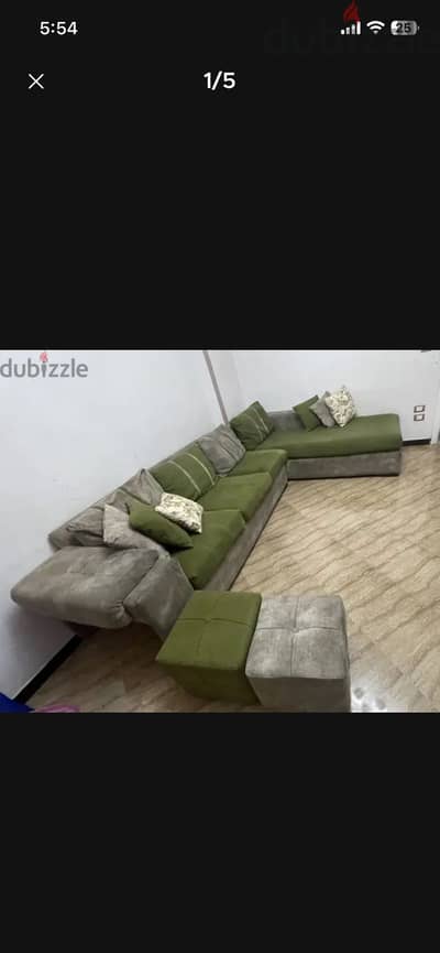ركنه للبيع حرف L من قباني للاثاث منفصله ومعاها ٢ باف