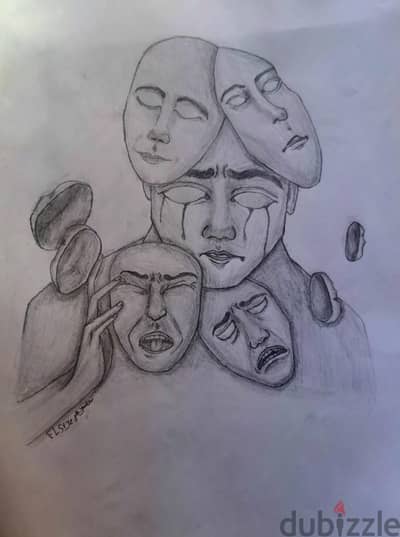 لوحة فنية أصلية مرسومة يدوياً %١٠٠ (فن تعبيري)