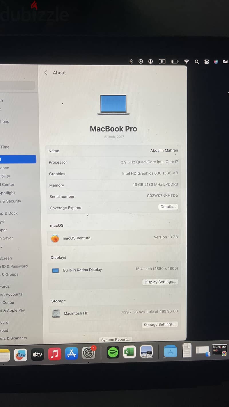MacBook Pro 2017 -15inch 3