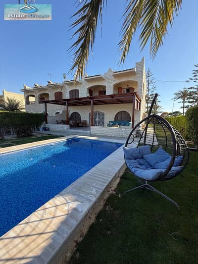 Villa for rent in the North Coast, Marina 6, first row by the lake, area 400m