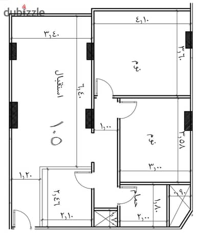 Small apartment facing Al-Tharwah street 105m