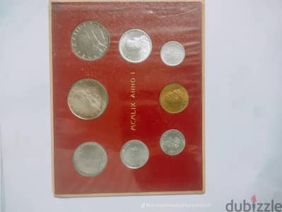 طقم عملات الفاتيكان التذكاري الفضي الأصلي لعام 1959 (البابا يوحنا 23)