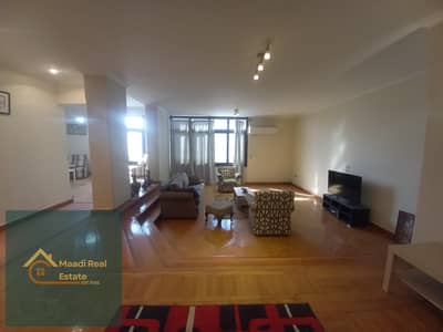 Furnished hotel apartment for rent in Sarayat Al Maadi, upscale and quiet location, ready to move in.