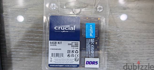 زوج رامات وارد أمريكا Crucial DDR5 4800MHz (2*32)