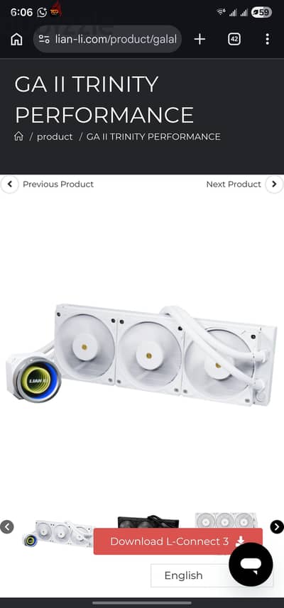 Lian Li Galahad II Trinity Performace White 360 AIO Cooler