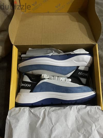 New White & Blue Sneakers