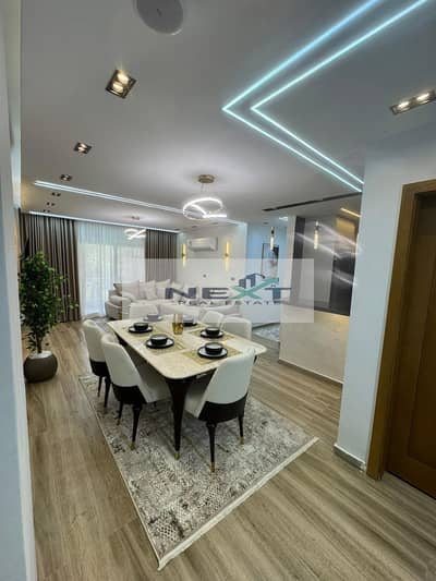 Luxury hotel-style apartment for rent in Madinaty B10, Group 104. First occupancy, 3 bedrooms, 2 bathrooms, White Garden view, ultra super lux finishi