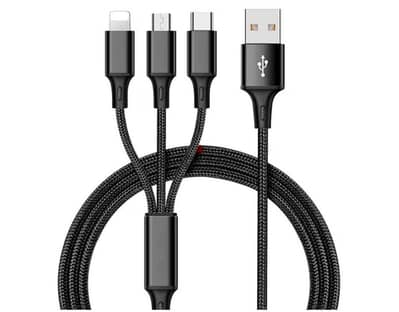 3 in 1 Fast Charging Cable,كابل شحن سريع 3 في 1