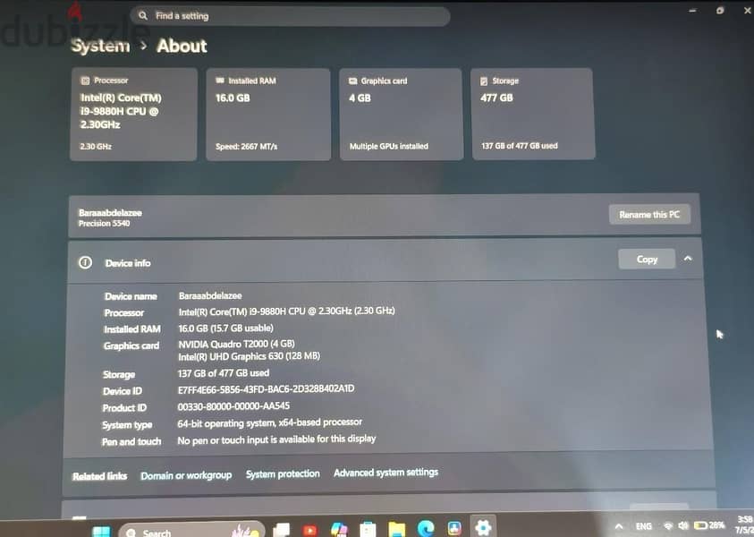 Dell precision 5540 5