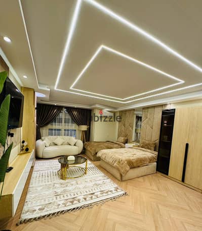 Fully furnished VIP hotel-style studio with modern air conditioning and appliances in Nasr City, close to malls, all food brands, hypermarkets, and se
