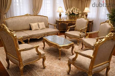 صالون مذهب زان دمياطي بحالة ممتازة