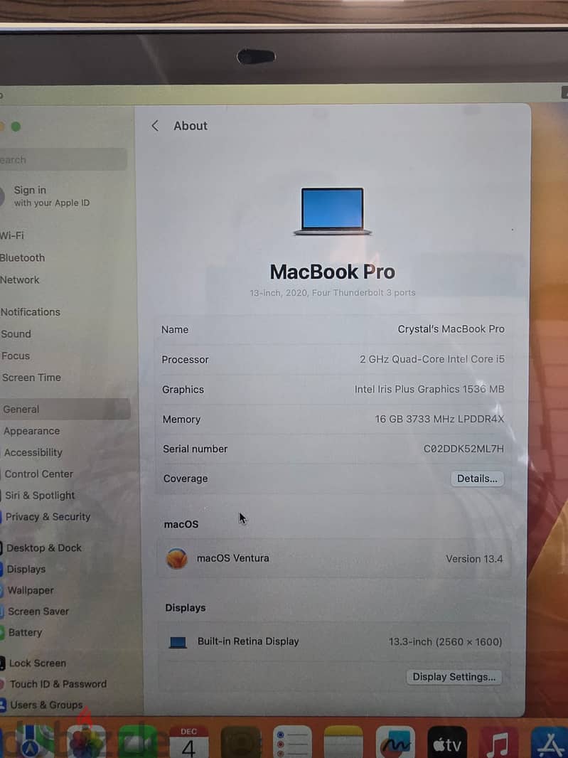 Macbook pro 2020 7