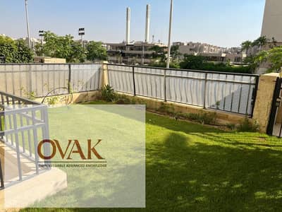 Ground floor apartment for rent in Al Marasem, 2 BR, semi-furnished, with garden.
