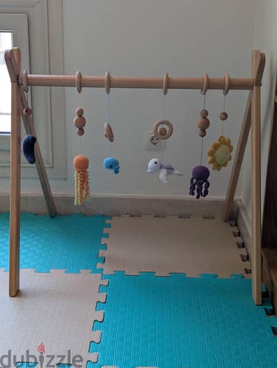 wooden baby gym