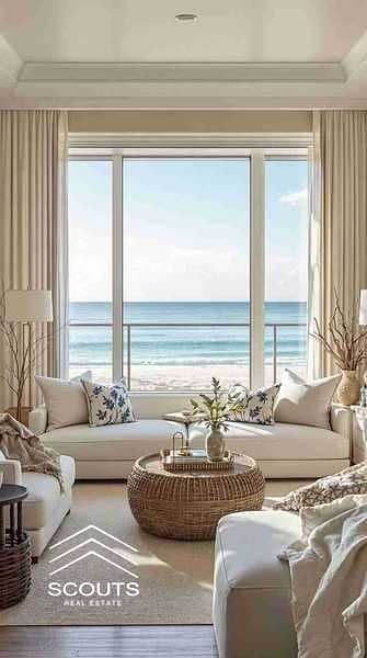 Direct beachfront chalet for sale at the lowest price on market with a stunning view pool & sea in La Vista Gardens Ain Sokhna next to Porto and Telal
