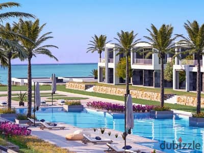 Chalet for sale with a lagoon and sea view, fully finished, in La Vista Ras El Hekma, North Coast, near Fouka Bay and Al Alamein Towers