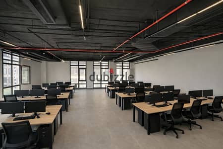 Distinguished administrative headquarters 136 m decorated with air conditioning for rent in the strongest location in District 5, Fifth Settlement