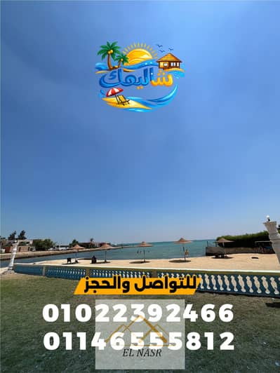 Hotel chalet for rent in Fayid, fully air-conditioned, first row directly on the beach, in the best villages of Fayid