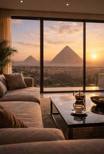 Buy in Egyptian pounds and invest in dollars, studio for sale with a view of the pyramids and the Grand Egyptian Museum