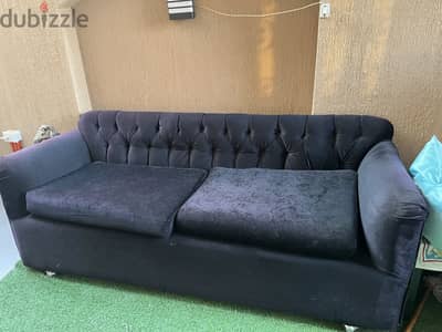 Black wood sofa used for sale
