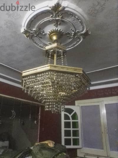 نجف نحاس استراس بحاله ممتازه كريستال عدد 2نجفه