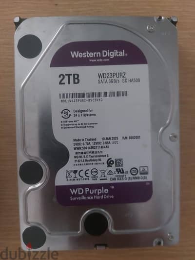 هارد WD Purple 2TB أصلي - هيلث 100%